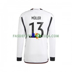 Camisola 1º Equipamento Seleção Alemã Thomas Muller 13 World Cup 2022 Manga Comprida ,Homem