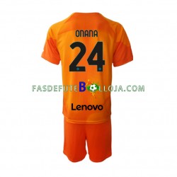 Camisola Guarda-redes 4º Equipamento Inter de Milão Andre Onana 24 2022-2023 Manga Curta ,Criança