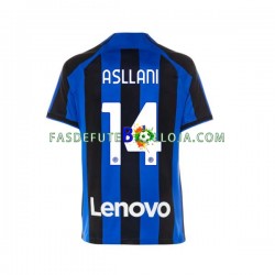 Camisola 1º Equipamento Inter de Milão Kristjan Asllani 14 2022-2023 Manga Curta ,Homem