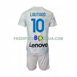 Camisola 2º Equipamento Inter de Milão Lautaro Martinez 10 2022-2023 Manga Curta ,Criança