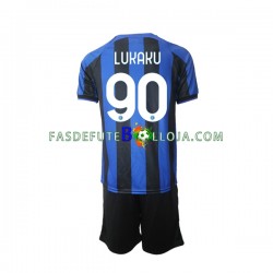 Camisola 1º Equipamento Inter de Milão Romelu Lukaku 90 2022-2023 Manga Curta ,Criança