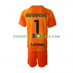 Camisola Guarda-redes 4º Equipamento Inter de Milão Samir Handanovic 1 2022-2023 Manga Curta ,Criança