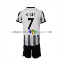 Camisola 1º Equipamento Juventus Chiesa 7 2022-2023 Manga Curta ,Criança