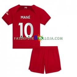 Camisola 1º Equipamento Liverpool Mane 10 2022-2023 Manga Curta ,Criança