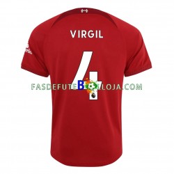 Camisola 1º Equipamento Liverpool Virgil 4 2022-2023 Manga Curta ,Homem