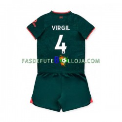 Camisola 3º Equipamento Liverpool Virgil van Dijk 4 2022-2023 Manga Curta ,Criança