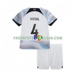 Camisola 2º Equipamento Liverpool Virgil van Dijk 2022-2023 Manga Curta ,Criança