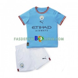Camisola 1º Equipamento Manchester City 2022-2023 Manga Curta ,Criança