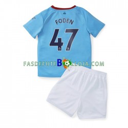 Camisola 1º Equipamento Manchester City Foden 47 2022-2023 Manga Curta ,Criança