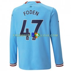Camisola 1º Equipamento Manchester City Foden 47 2022-2023 Manga Comprida ,Homem