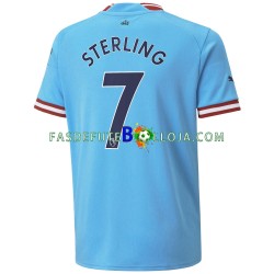 Camisola 1º Equipamento Manchester City Sterling 7 2022-2023 Manga Curta ,Homem