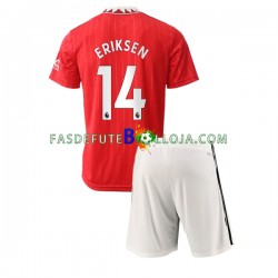 Camisola 1º Equipamento Manchester United Christian Eriksen 14 2022-2023 Manga Curta ,Criança