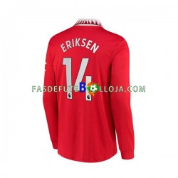 Camisola 1º Equipamento Manchester United Christian Eriksen 14 2022-2023 Manga Comprida ,Homem
