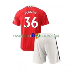 Camisola 1º Equipamento Manchester United Elanga 36 2022-2023 Manga Curta ,Criança