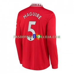 Camisola 1º Equipamento Manchester United Harry Maguire 5 2022-2023 Manga Comprida ,Homem