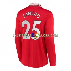 Camisola 1º Equipamento Manchester United Jadon Sancho 25 2022-2023 Manga Comprida ,Homem