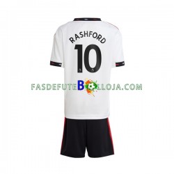 Camisola 2º Equipamento Manchester United Rashford 10 2022-2023 Manga Curta ,Criança