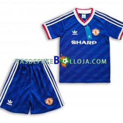 Camisola 2º Equipamento Manchester United 1986 Manga Curta Retro ,Criança