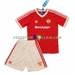 Camisola 1º Equipamento Manchester United 1984 Manga Curta Retro ,Criança