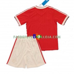 Camisola 1º Equipamento Manchester United 1984 Manga Curta Retro ,Criança
