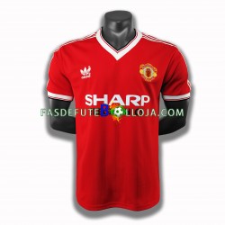 Camisola 1º Equipamento Manchester United 1983 Manga Curta Retro ,Homem