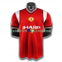 Camisola 1º Equipamento Manchester United 1985 Manga Curta Retro ,Homem