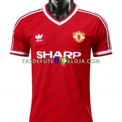 Camisola 1º Equipamento Manchester United 1986 Manga Curta Retro ,Homem
