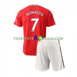 Camisola 1º Equipamento Manchester United Ronaldo 7 2022-2023 Manga Curta ,Criança