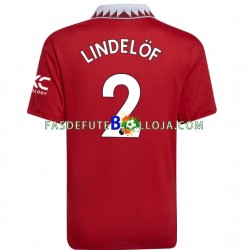 Camisola 1º Equipamento Manchester United Victor Lindelof 2 2022-2023 Manga Curta ,Homem