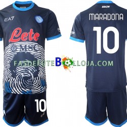 Camisola 1º Equipamento Napoli Diego Maradona 10 Special 2 2021-2022 Manga Curta ,Criança