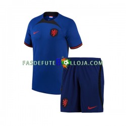 Camisola 2º Equipamento Seleção Neerlandesa World Cup 2022 Manga Curta ,Criança