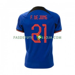 Camisola 2º Equipamento Seleção Neerlandesa Frenkie de Jong 21 World Cup 2022 Manga Curta ,Homem