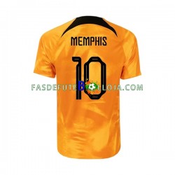 Camisola 1º Equipamento Seleção Neerlandesa Memphis 10 World Cup 2022 Manga Curta ,Homem