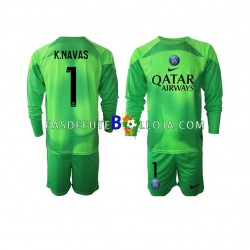 Camisola Guarda-redes 1º Equipamento Paris Saint-Germain Keylor Navas 1 2022-2023 Manga Comprida ,Criança