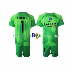 Camisola Guarda-redes 1º Equipamento Paris Saint-Germain Keylor Navas 1 2022-2023 Manga Curta ,Criança