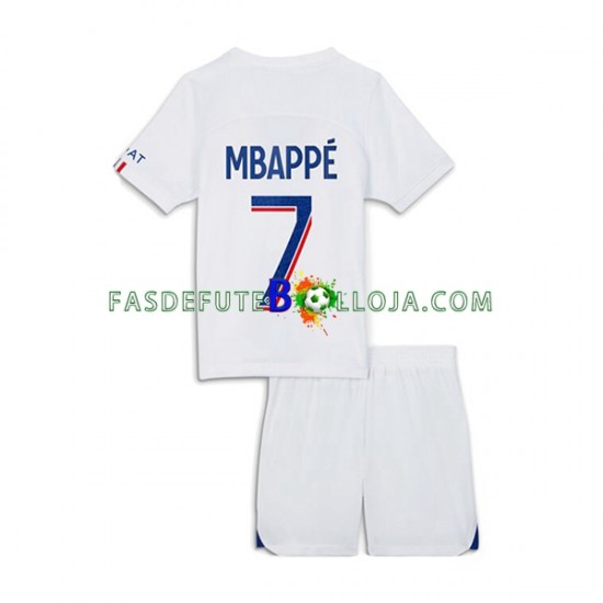 Camisola 3º Equipamento Paris Saint-Germain Mbappé 7 2022-2023 Manga Curta ,Criança Camisola 3º Equipamento Paris Saint-Germain Mbappé 7 2022-2023 Manga Curta ,Criança