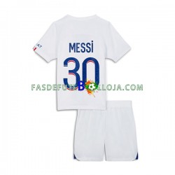 Camisola 3º Equipamento Paris Saint-Germain Messi 30 2022-2023 Manga Curta ,Criança