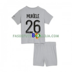 Camisola 2º Equipamento Paris Saint-Germain Mukiele 26 2022-2023 Manga Curta ,Criança