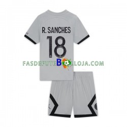 Camisola 2º Equipamento Paris Saint-Germain R.Sanches 18 2022-2023 Manga Curta ,Criança
