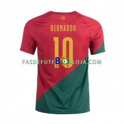 Camisola 1º Equipamento Seleção Portuguesa Bernardo 10 World Cup 2022 Manga Curta ,Homem