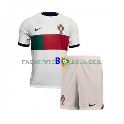 Camisola 2º Equipamento Seleção Portuguesa World Cup 2022 Manga Curta ,Criança