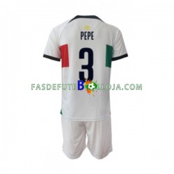 Camisola 2º Equipamento Seleção Portuguesa PEPE 3 World Cup 2022 Manga Curta ,Criança