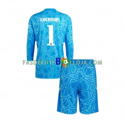 Camisola Guarda-redes 1º Equipamento Real Madrid Courtois 1 2022-2023 Manga Comprida ,Criança
