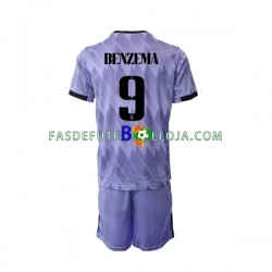 Camisola 2º Equipamento Real Madrid Karim Benzema 9 2022-2023 Manga Curta ,Criança
