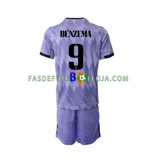 Camisola 2º Equipamento Real Madrid Karim Benzema 9 2022-2023 Manga Curta ,Criança Camisola 2º Equipamento Real Madrid Karim Benzema 9 2022-2023 Manga Curta ,Criança