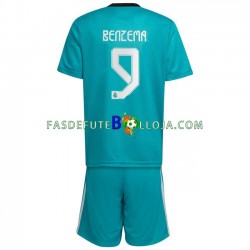Camisola 3º Equipamento Real Madrid Karim Benzema 9 2021-2022 Manga Curta ,Criança