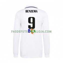 Camisola 1º Equipamento Real Madrid Karim Benzema 9 2022-2023 Manga Comprida ,Homem