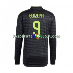 Camisola 3º Equipamento Real Madrid Karim Benzema 9 2022-2023 Manga Comprida ,Homem