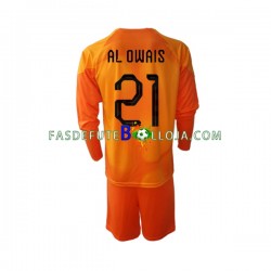 Camisola Guarda-redes 2º Equipamento Seleção Saudita Mohammed Al-Owais 21 World Cup 2022 Manga Comprida ,Criança