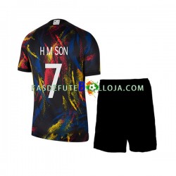 Camisola 2º Equipamento Seleção Sul-Coreana Son Heung-min 7 World Cup 2022 Manga Curta ,Criança